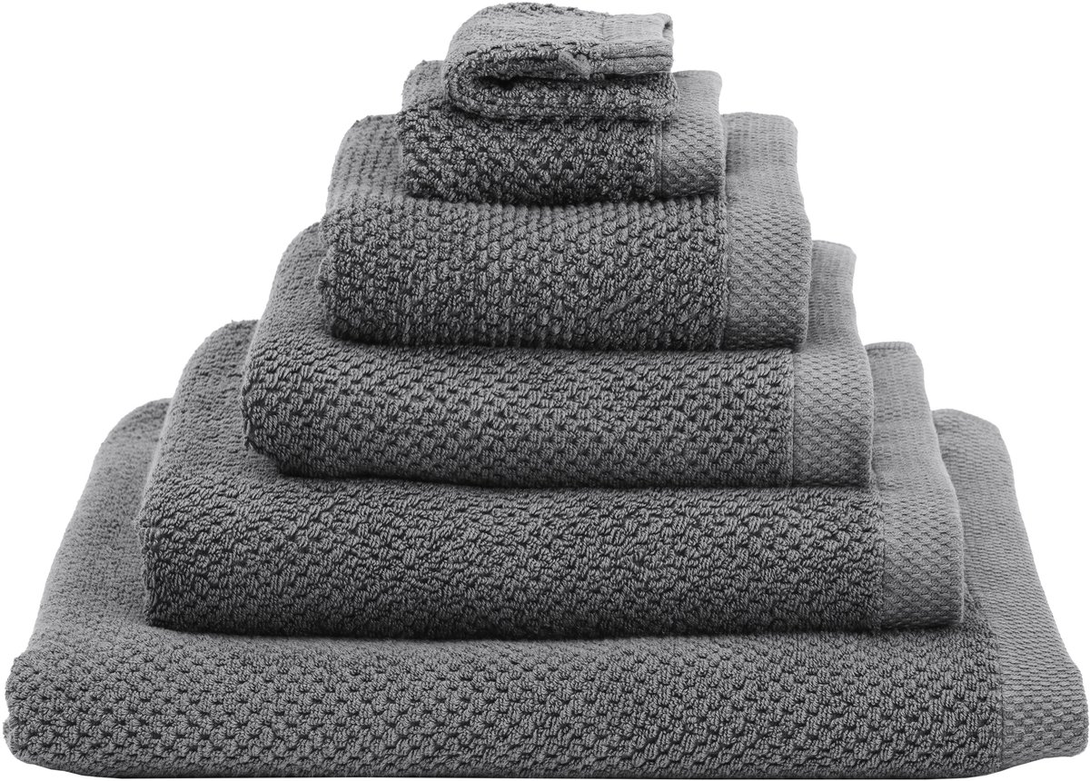 Heckettlane Gastendoekje Grant - Toilet Handdoek van 100% Katoen - 30x50 cm - Klein handoekje voor WC 3 Stuks - Antraciet