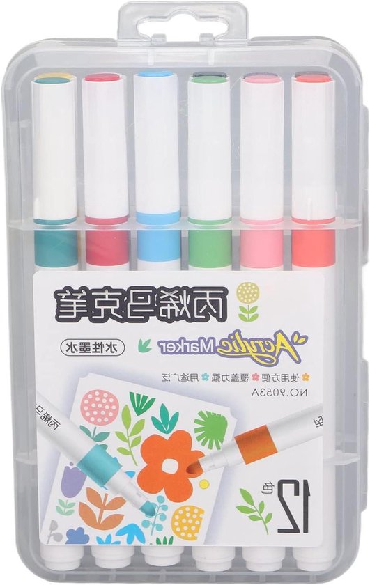 Efimeso 168 Farben Acrylstifte für Steine Wasserfest,Pinselmalstifte auf Wasserbasis Acrylic Paint Marker Acrylmalstifte für Holz, Leinwand, Holz, Stein, Keramik, Glas, Stoff