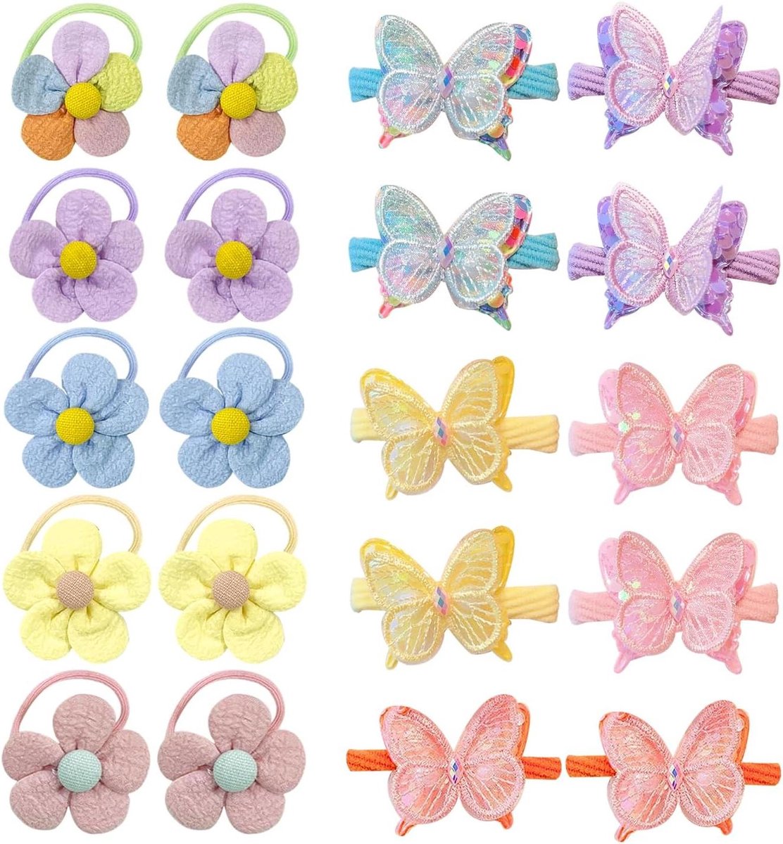 Cosensi - Kinderhaaraccessoires voor Meisjes - Set van 20 Stuks