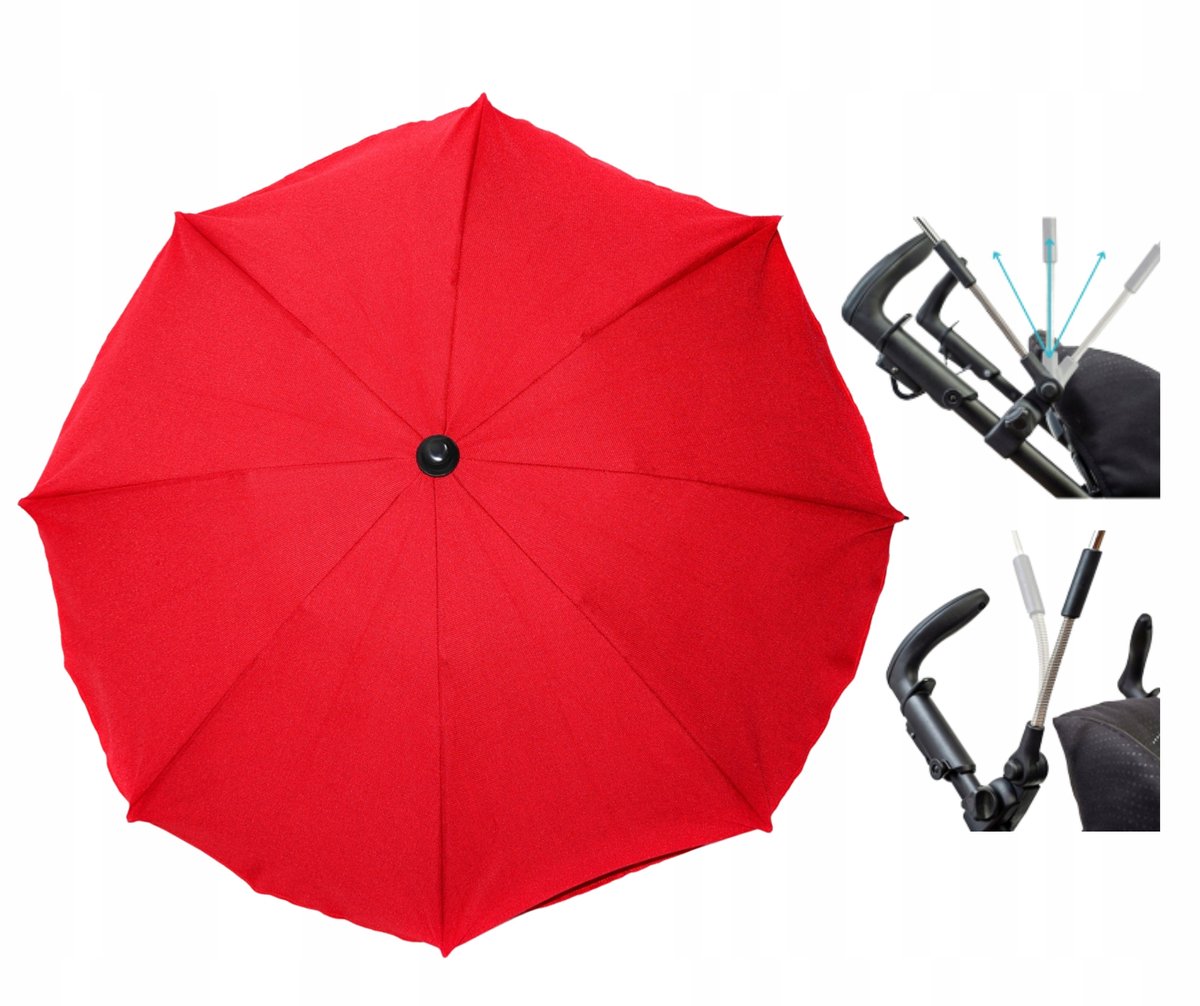 Universele Kinderwagen Parasol Rood UV50+ 75cm