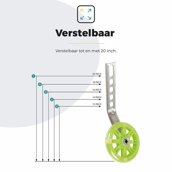 Voltano Zijwieltjes LED Verlichting - Groen - 12-20 inch Zijwielen van Voltano — afbeelding 3