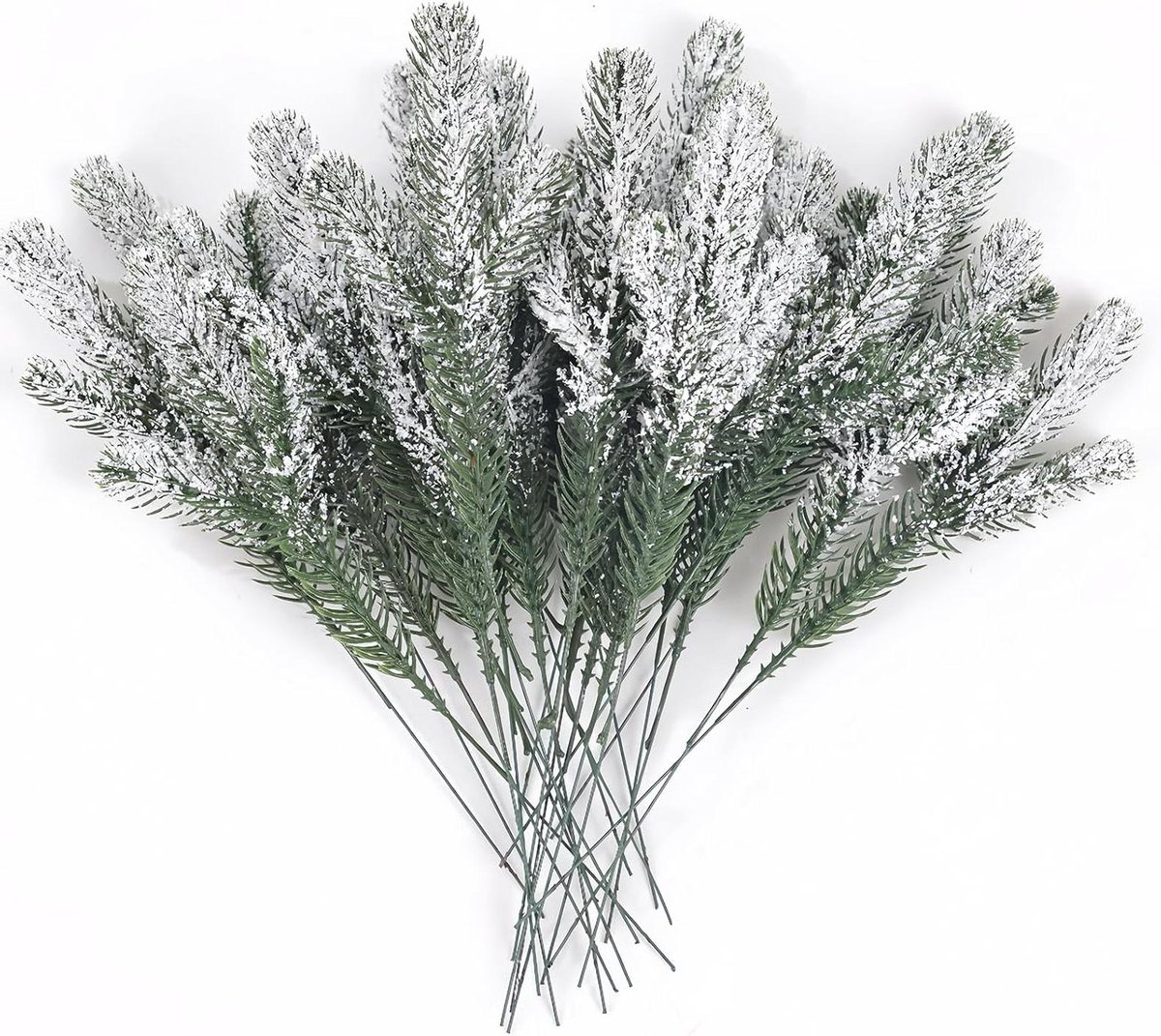 Cosensi - Kunstmatige Dennennaalden Takken Twijg 60cm - IJskristal Dennen Takken - Kerstboom Winter Faux Fir - Ambachten Kerstkransen Seizoen
