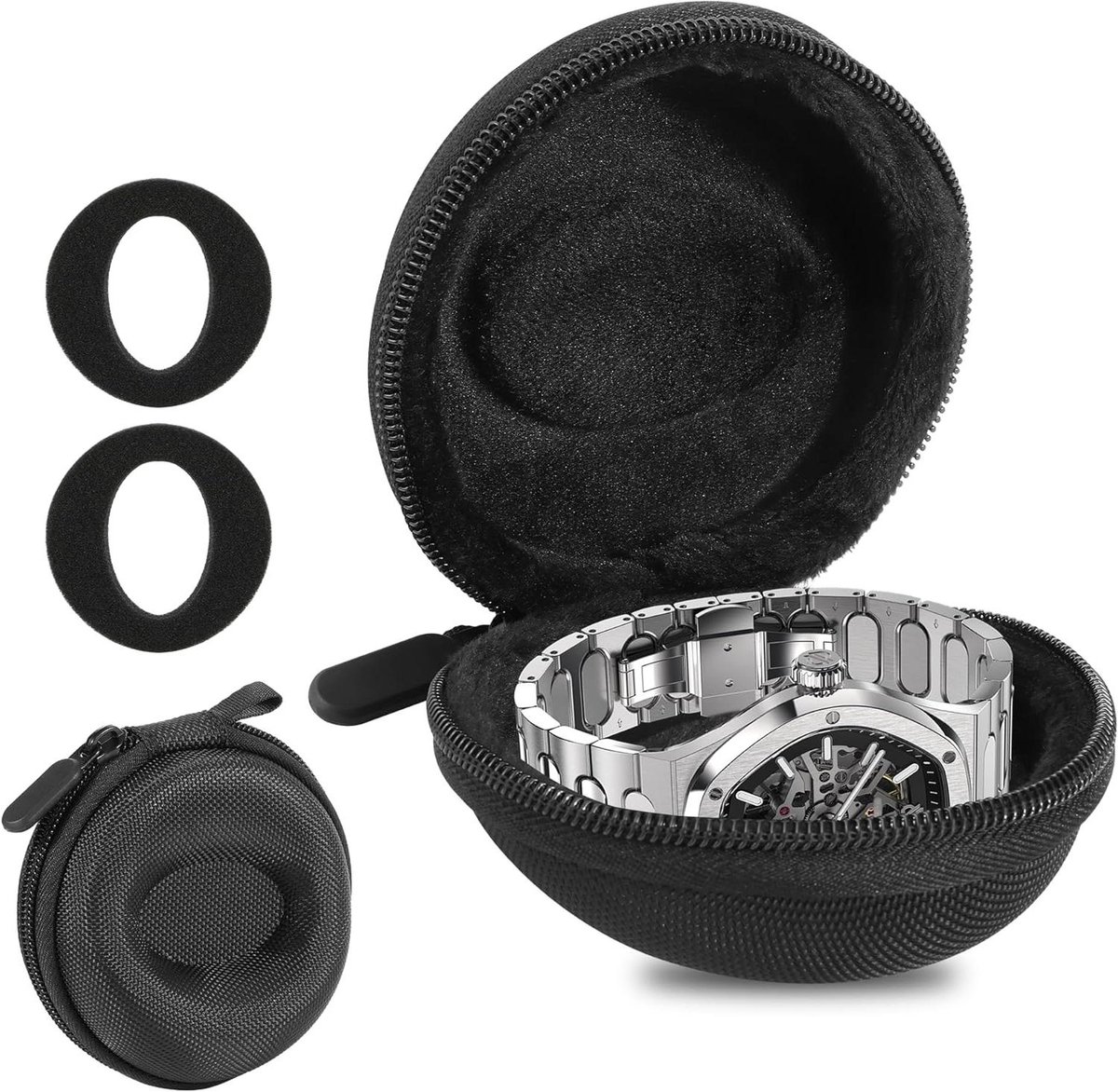 TTGoods - Draagbare horlogekast met ritssluiting en vuilafstotende bekleding for mechanische horloges