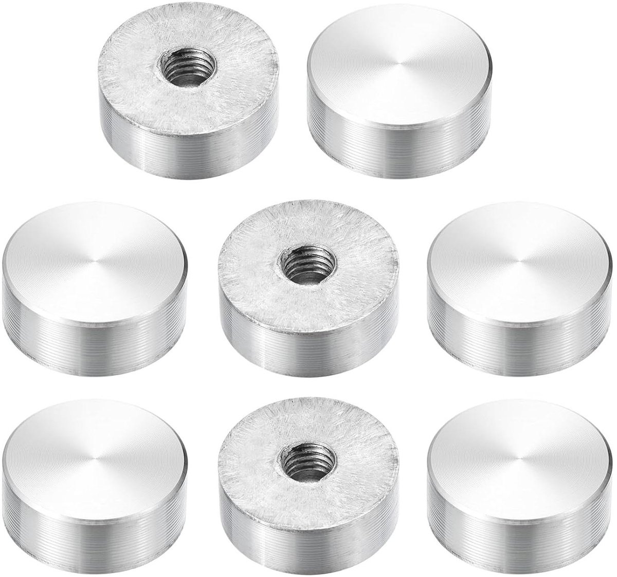 Cosensi - Aluminium schijf 20 mm diameter met M6 schroefdraad - Set van 8 stuks