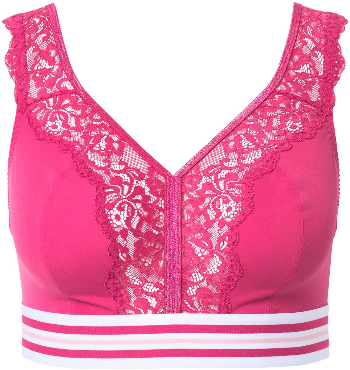 Ulla Popken - Dames - Minimizer bralette kant zonder beugels - Roze - Maat 85D
