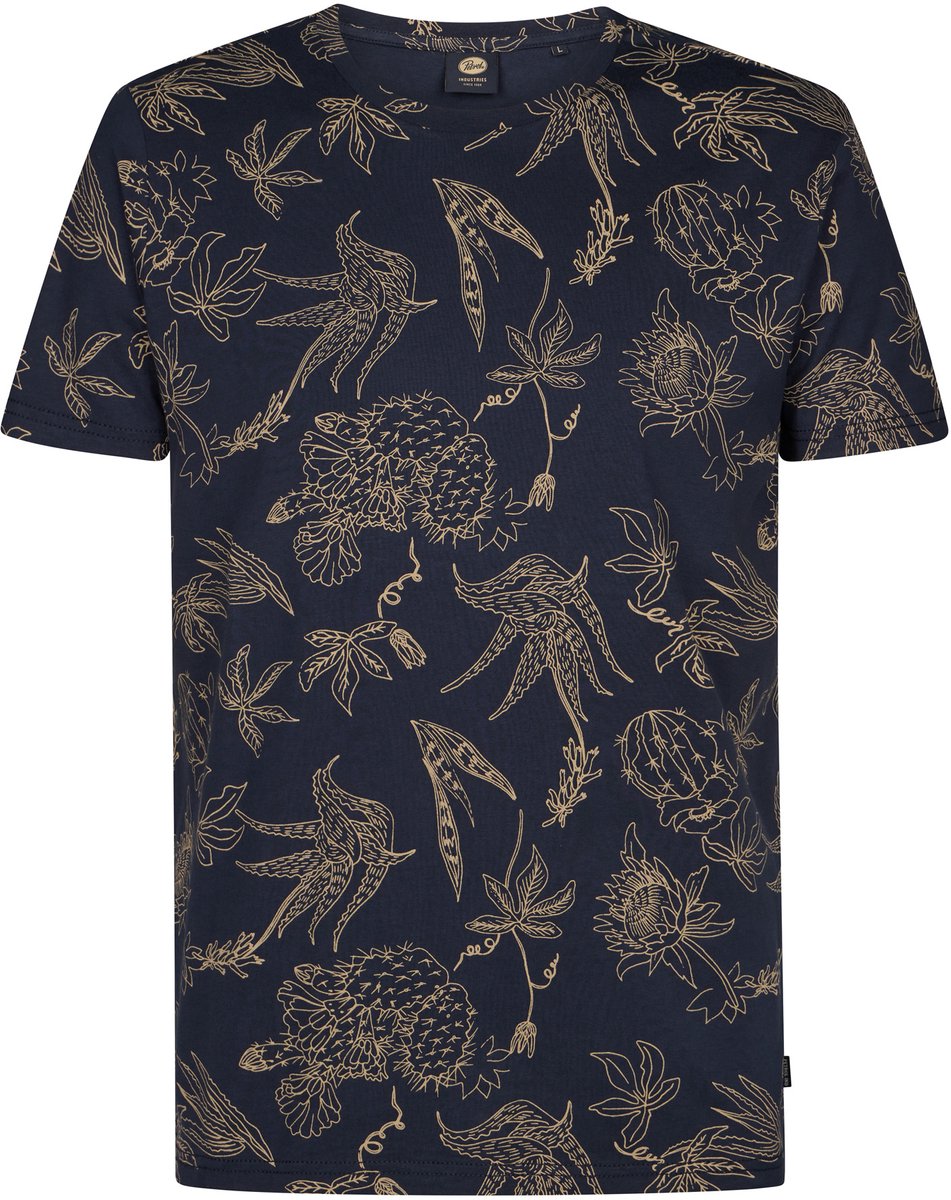 Petrol Industries - Heren T-shirt met all-over print Rocosa - Blauw - Maat S