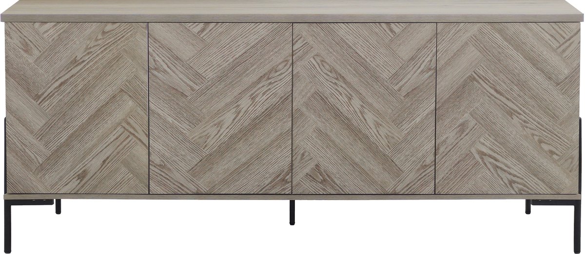 Notio Living Charlene-Dressoir - 4-deuren - Natuur Visgraat