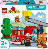 Camion de pompiers LEGO® DUPLO® Town avec tuyau et pompier Jouet avec véhicule de sauvetage - Cadeau éducatif pour tout-petits à partir de 2 ans - Avec figurine d'écureuil et échelle - 10473