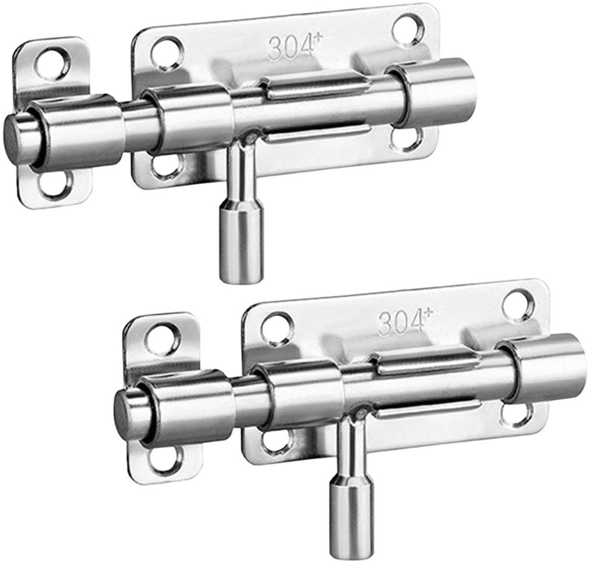 Stunq® 2 Stuks Roestvrij Stalen Schuifvergrendeling - Veiligheidsdeurgrendel voor Schuur & Buitenruimte