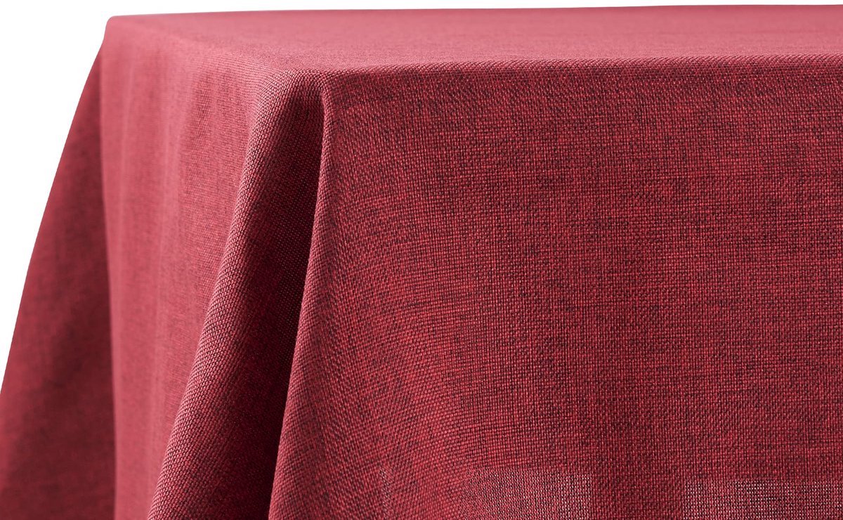 Stunq® Tafelkleed, Waterafstotend, Linnenlook, 140x200cm, Outdoor, Rood