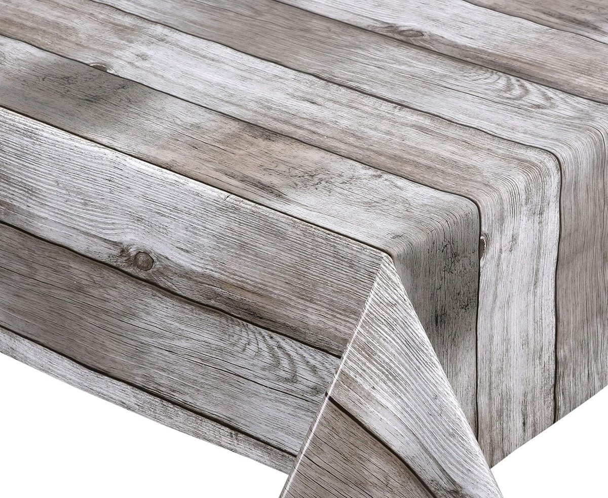 Stunq® Elegant Beigevlies met Houtmotief - Waterdicht en Gemakkelijk Onderhoudbaar