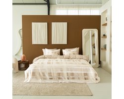 Kayori Daise Dekbedovertrek Katoensatijn - 240x200-220 + 2 slopen - Lits-jumeaux - Zacht, Ademend & Vochtregulerend - Offwhite