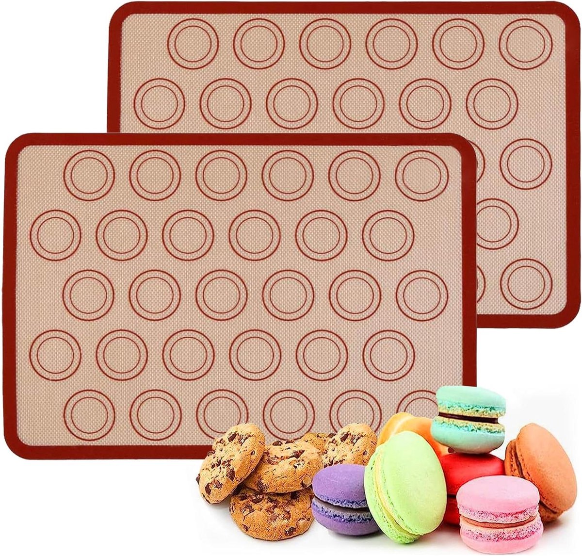Cosensi - Bakmat voor Macarons Herbruikbaar Anti-aanbaklaag Koekjes Brood Pizzamat