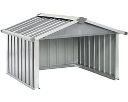 vidaXL - Overkapping - voor - robotmaaier - 92x97x63 - cm - staal - grijs