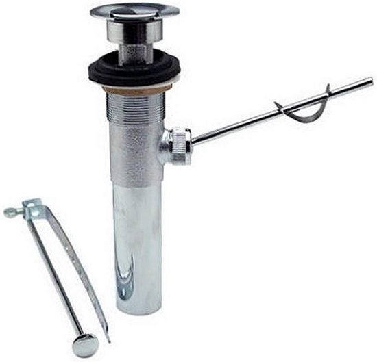 Universele Pop-up Wastafel Plug met Hefboom - Messing Verchroomd | bol