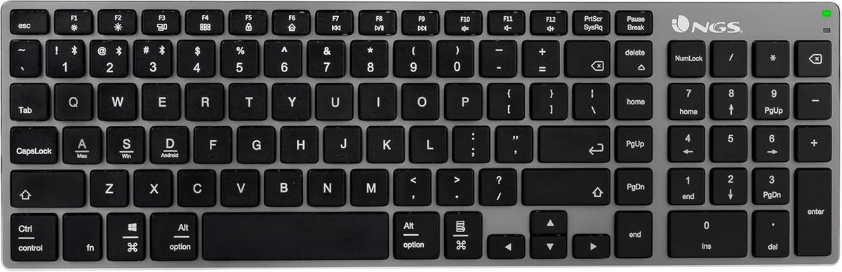 Oplaadbaar Draadloos Toetsenbord Bluetooth 5.0 voor Meerdere Apparaten QWERTY Zwart