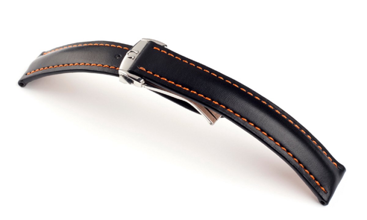 Horlogeband Engineer Oranje Stiksel - Leer - 22-18mm
