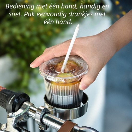 1 stuk - Bekerhouder - Fiets aluminium bidonhouder - Elektrische motorfiets koffiebekerhouder - Zilver — afbeelding 5