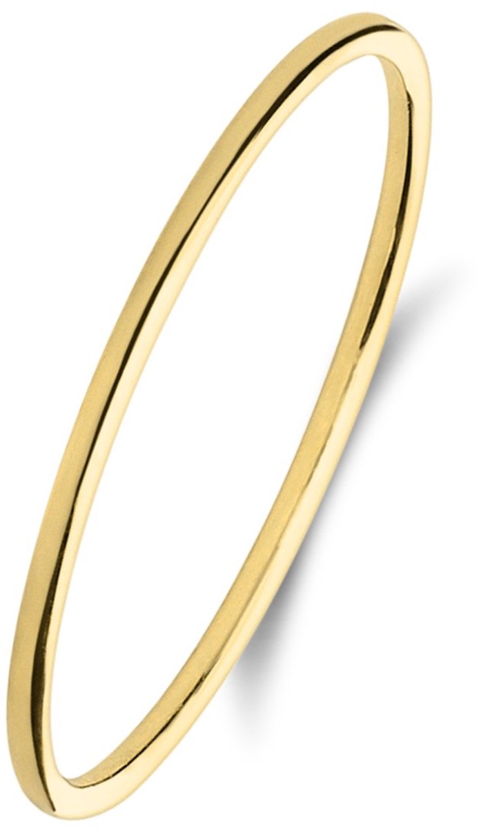 Lucardi Dames 14 karaat geelgouden ring smal - Ring - 14 Karaat Goud - Goud - 16.50 / 52 mm