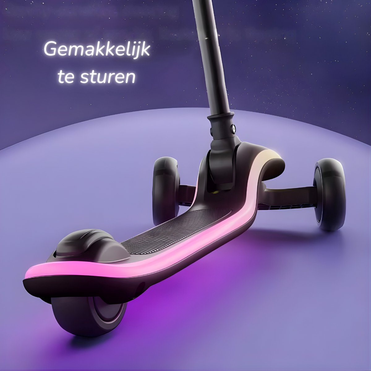 GoudenGracht Kinderstep 2026 - Volledig LED verlichting - 20 Lichtstanden - Step - Kinderstep 3 Wielen - Van 3 tot 8 jaar - Verstelbaar Stuur 60-85 cm - Opvouwbaar — afbeelding 8