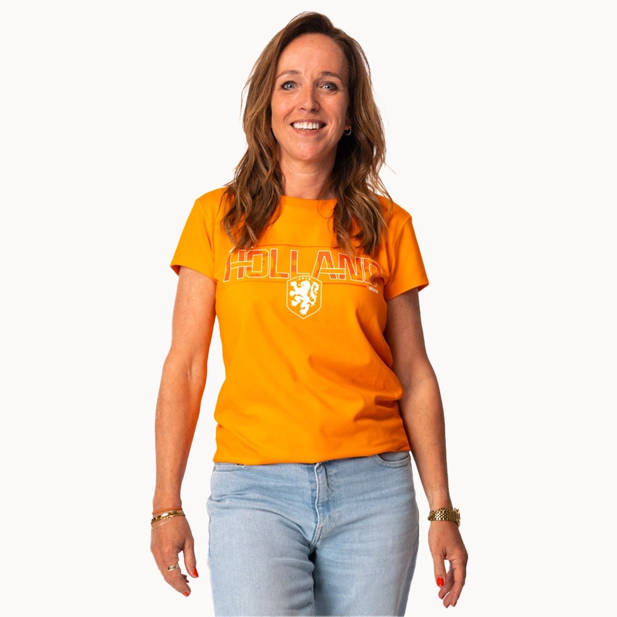 Nederlands Elftal T-Shirt Dames - Maat XXL - KNVB Fan Shirt - Katoen