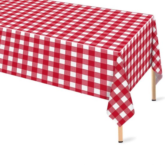 Tafelkleed rood, 100 x 100 cm, linnen, tafelkleed