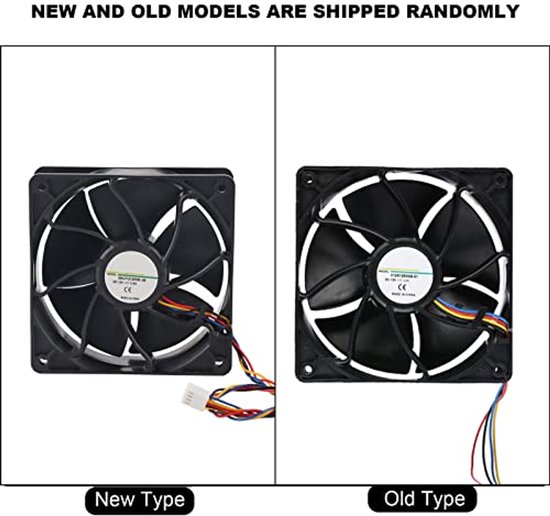 VBESTLIFE 7000 RPM PC-ventilator – 4-PIN Ventilator Met 250,3 CFM Windsnelheid – Snelle Warmteafvoer Voor Antminer Mining – Zwart