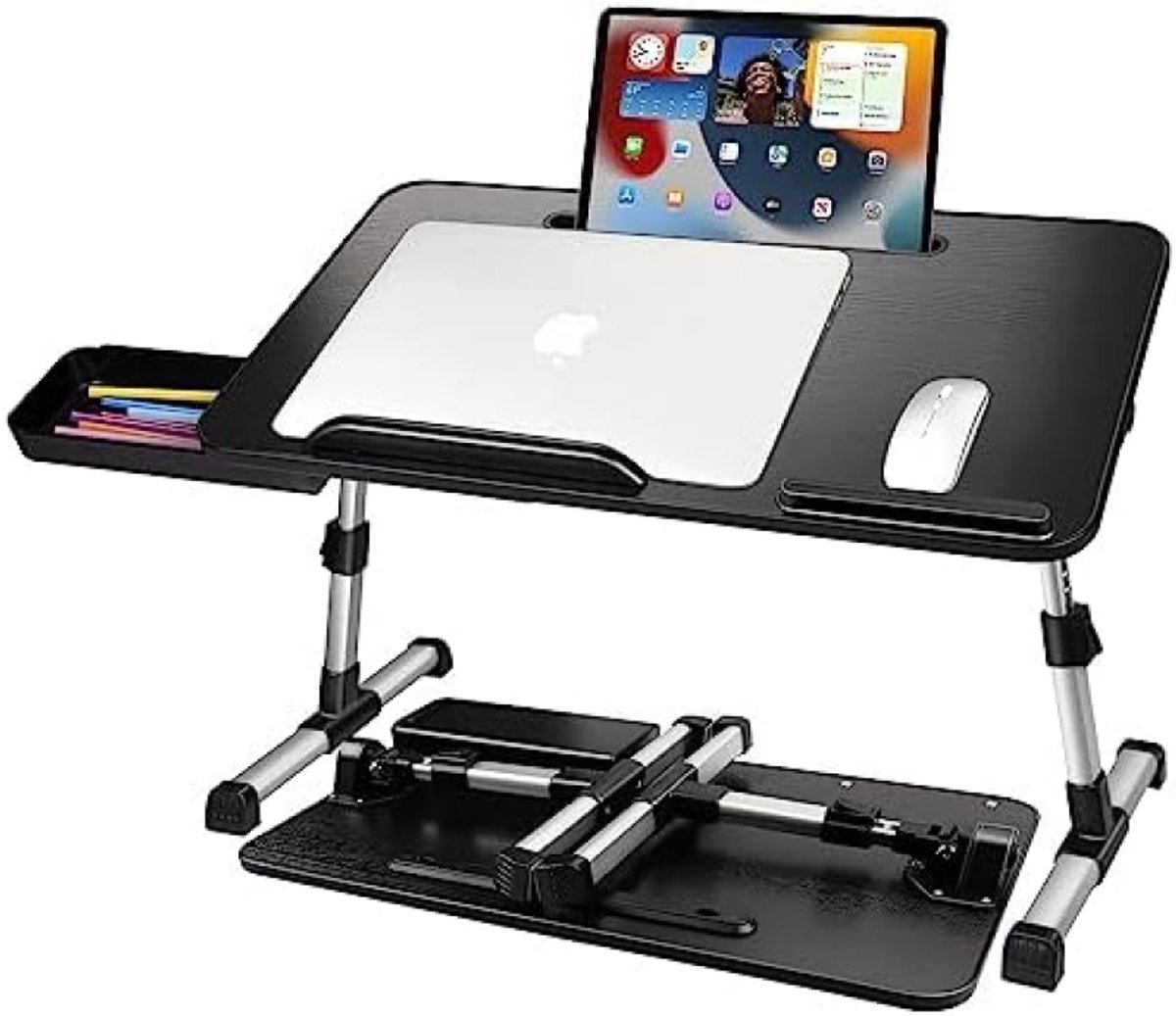 Verstelbare Laptoptafel voor Bed en Bank - Inklapbaar met Opbergvak