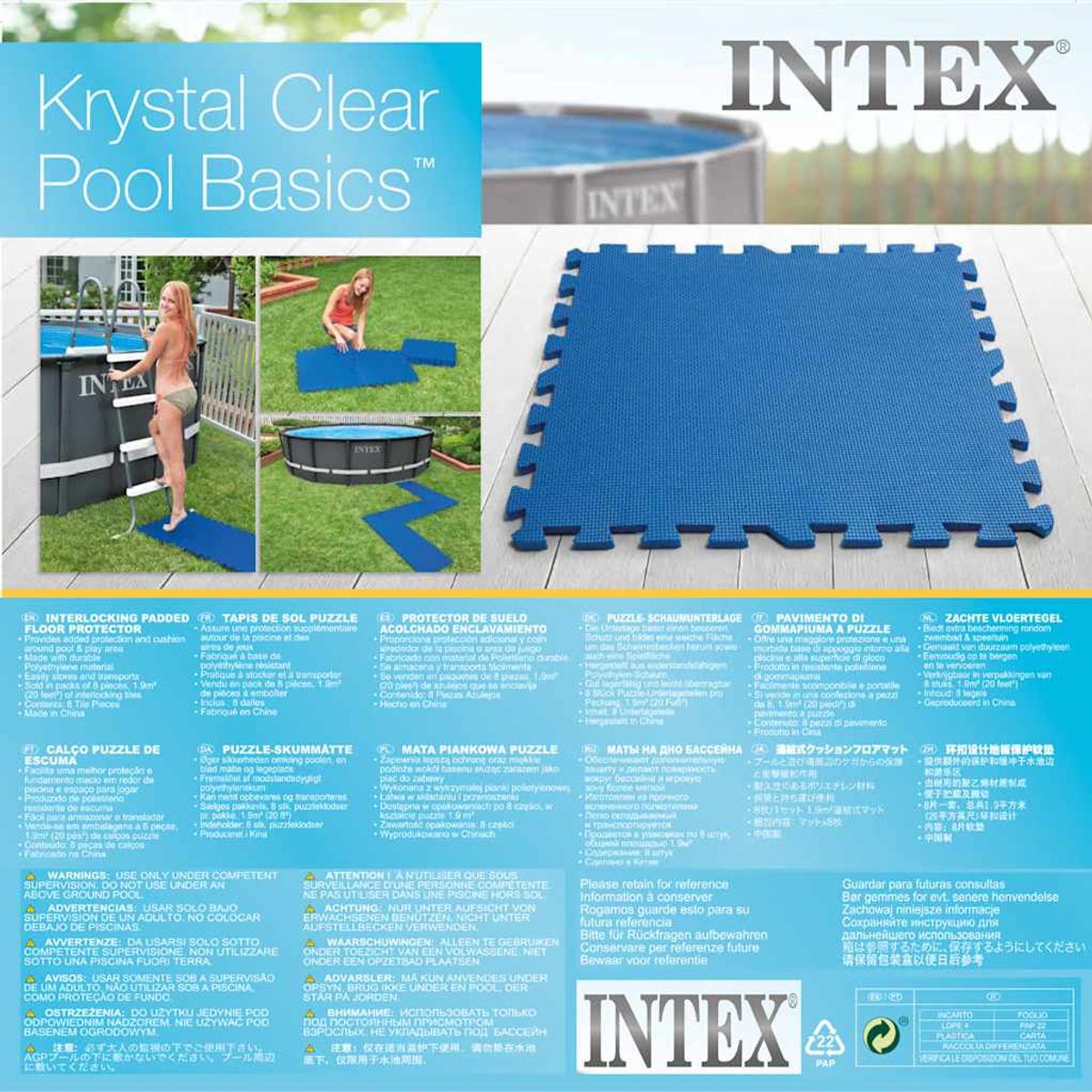 Intex Zwembadtegels - 50 cm x 50 cm x 1 cm - Blauw — afbeelding 19