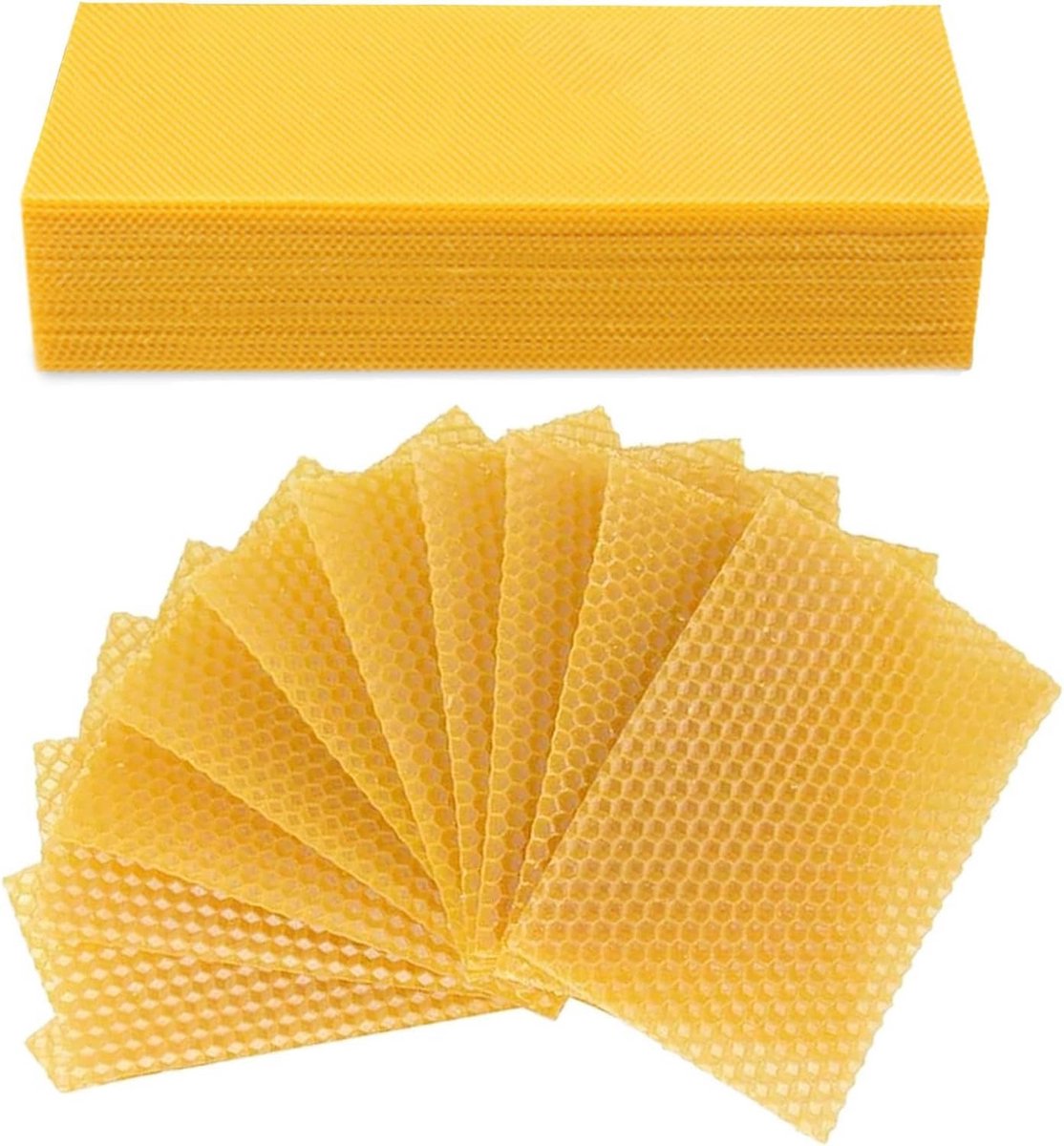Set van 30 Natuurlijke Bijenwas Kaarsen - Stearische Platen voor Zelf Kaarsen Maken