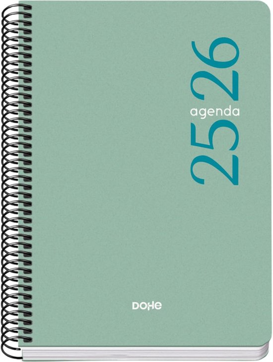 Dagboek 2026 van dag tot pagina A5, januari 2026 - december 2026, dagelijkse planner planner met pen, hardcover agenda-dagboekplanner met stickers, binnenvak, premium dikker papier (cyaan, A5