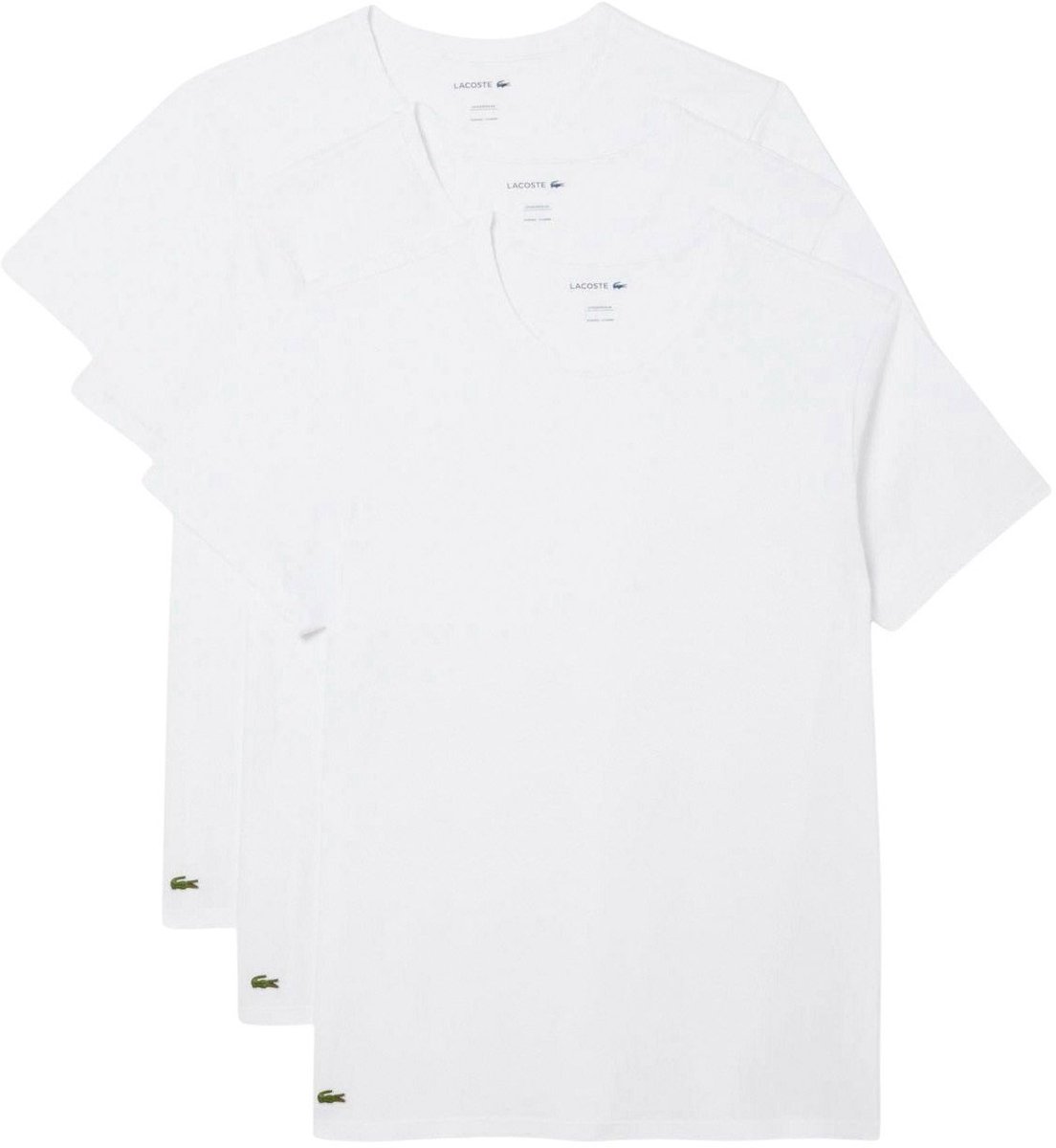 Lacoste Lounge Shirts Heren 3-pack Wit
