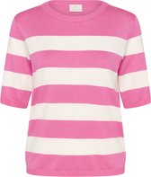 Kaffe KAlizza Striped Knit Dames Trui - Pink P. W. Chalk Wide Stripe