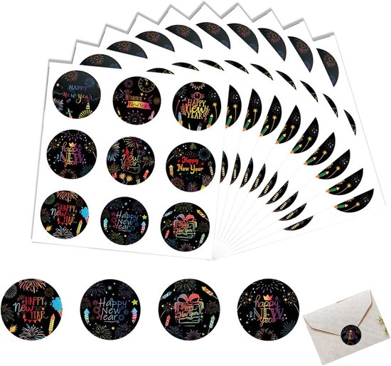 Belle Vous Ronde Sneeuwvlok Kerst Label Stickers (600 Pak) - 4 cm
