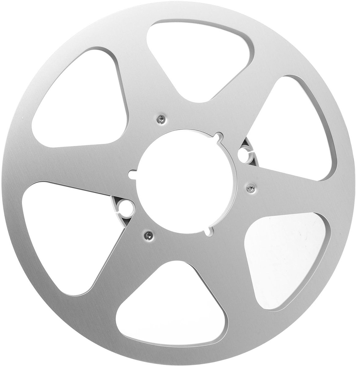 Lege bandspoel, 1/4 inch (10,5 inch) met 6 gaten, universele open spoel voor geluidsopname, aluminium opnamespoel voor Studer (zilver).