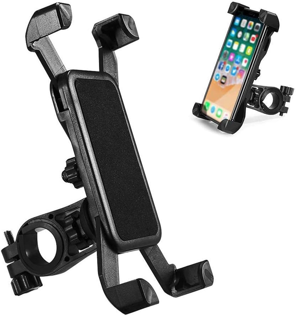 Fietshouders - telefoonhouder fiets - Universele telefoonhouder voor de fiets - 360° draaibare fietstelefoonhouder - Compatibel met iPhones en Android-smartphones van 4-6,5 inch - Zwart