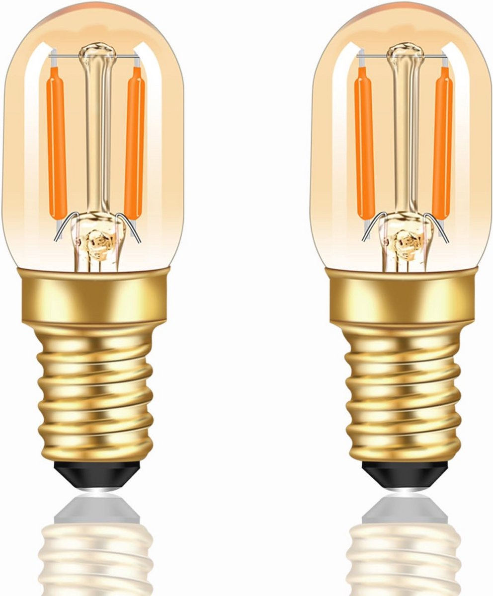 2 Stuks E14 1W LED Gloeilamp Warm Wit 2200K T22 Mini Buislamp Vervanging 10W