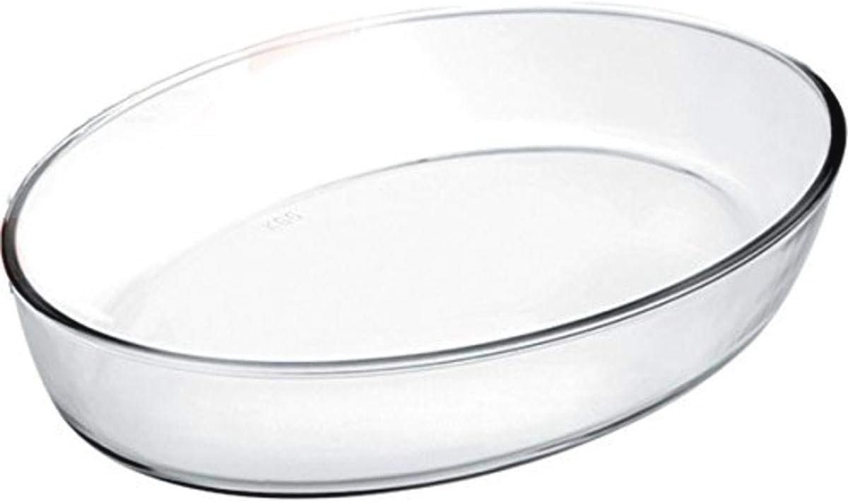 Glazen Ovale Schaal 35x25x6,5 cm - Transparant