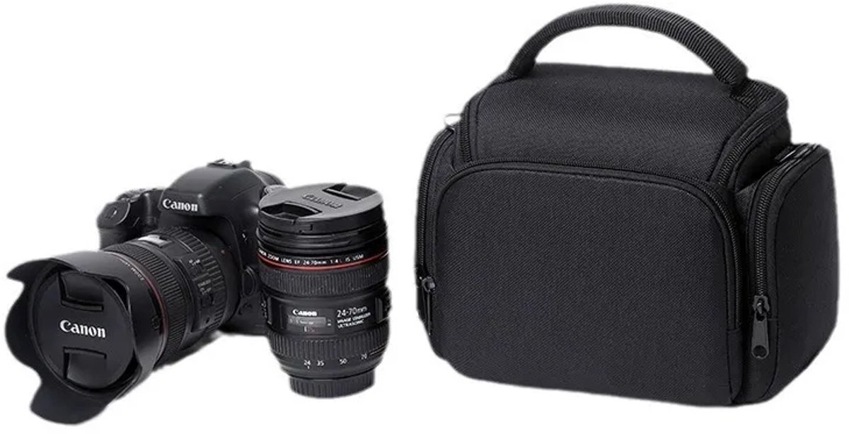 Qendore Palermo 4L schoudertas cameratas fototas voor Canon Nikon Olympus Fuji Pentax Sony foto camera video thumbnail 2
