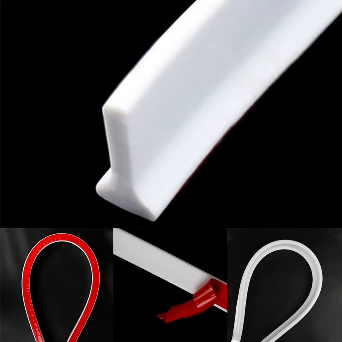 Zelfklevende Siliconen waterkering 100cm 100cm Douche Dorpel - Water stopper Badkamer - Water Dorpel Waterdorpel - Waterstopper - Douchedeur - Douchebak - Douchegordijn - Water drempel - Zwembad