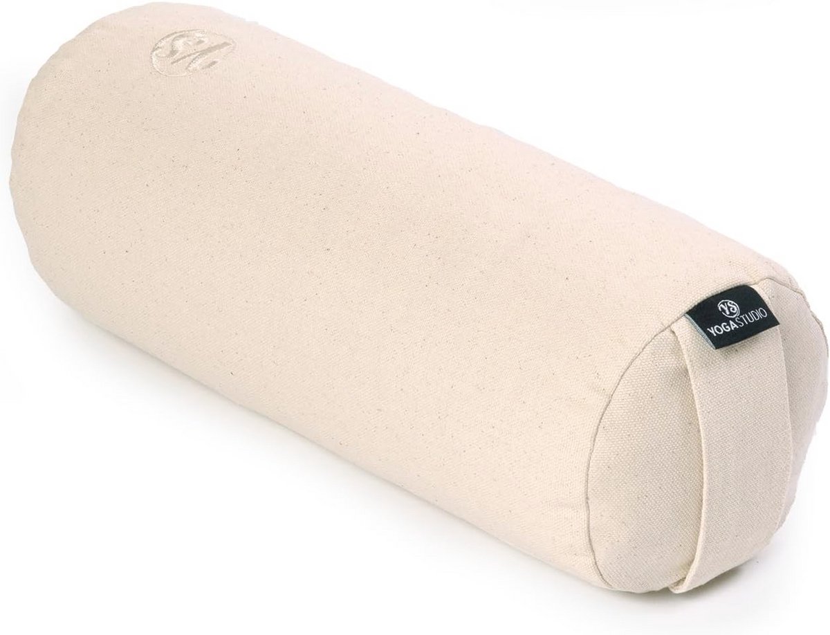 Lichtgewicht Kapok Mini Bolster voor Yoga en Rugstrekken 32x12cm Ecru