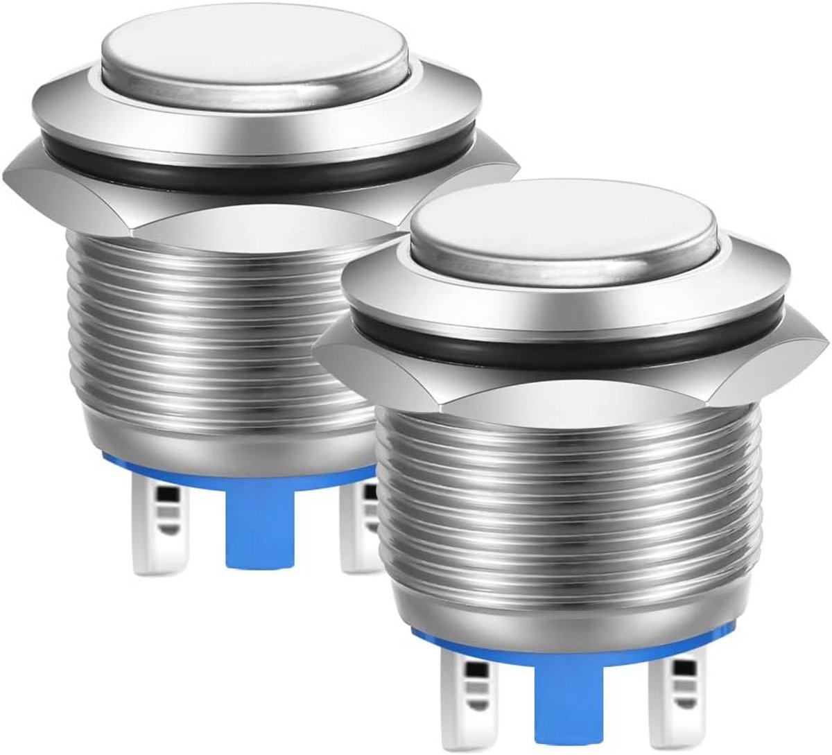 Hoog Hoofd Drukknop 22mm Waterdicht SPST Zelfreset Roestvrij Staal voor DC/AC