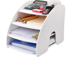 E-Ambar - Houten Bureau-organizer met 4 lagen voor Bureau, A4 formaat - Ruimtebesparend en eenvoudig te monteren - Thuis, School en Kantoorbaan