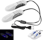 Elektrische schoenendroger voor 2 paar, draagbare schoenendroger voor schoenen, led-touchscreen, met uv-sterilisatie, sneldrogend, voor voetbalschoenen en skilaarzen (wit