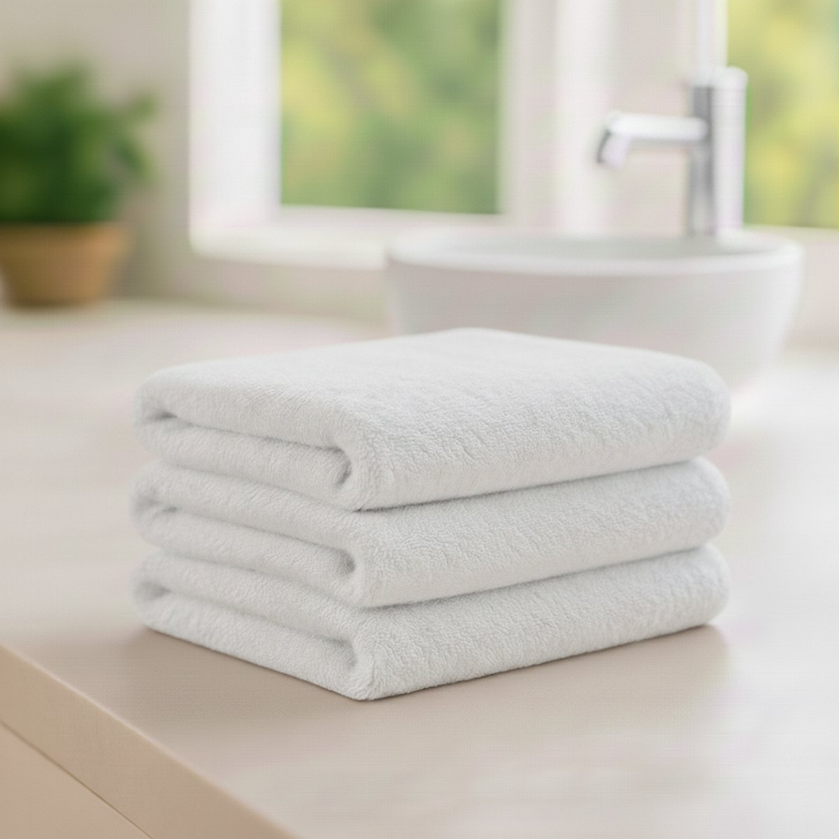 Nile Textile Luxe Handdoek - 50x100 - Wit - 600GSM - Egyptisch Katoen