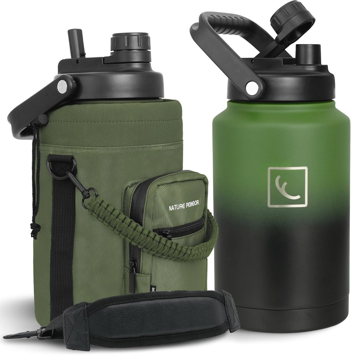 Geïsoleerde RVS Waterfles met Riem - 120 oz Herbruikbare Thermoskan