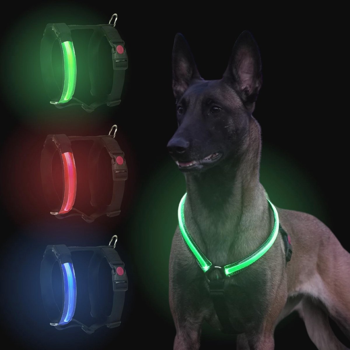 LED Verlicht Hondenharnas - Waterdicht en Oplaadbaar met Comfortabel Neopreen - Voor Middelgrote en Grote Honden