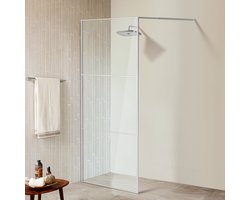 Douchewand 100 x 200 cm - Zilver – Inloopdouche 5 mm Veiligheidsglas