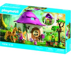 PLAYMOBIL Magische Eenhoorns - Feeënhuis met gouden eenhoorn en stal - Met oplichtende slinger voor magische nachten - 71838