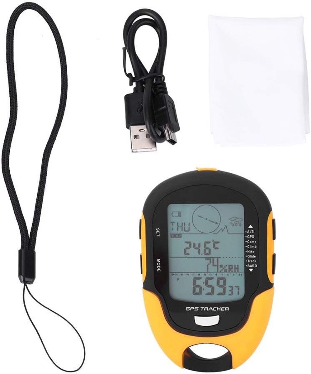 Multifunctionele Digitale Barometrische Altimeter - Kompas - Weersvoorspelling - GPS Navigatie Ontvanger - Thermometer - Hygrometer - Barometer - Met Zaklamp